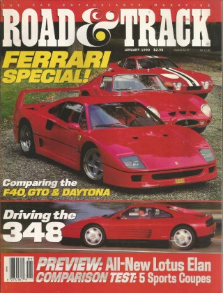 ROAD & TRACK 1990 JAN - FERRARI SPECIAL, ELAN, 850i